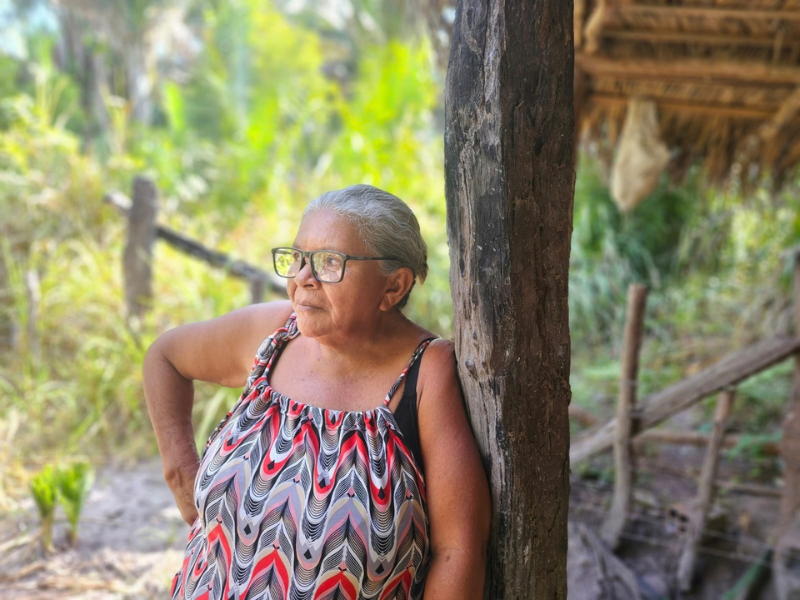 Dona Raimunda Protásio, produtora de aves na Aldeia Tabocal. Foto: Cristiane Moraes/Acervo ISPN